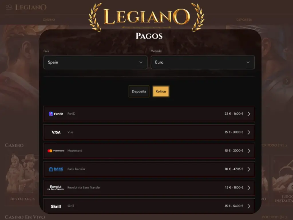 Legiano Retirar